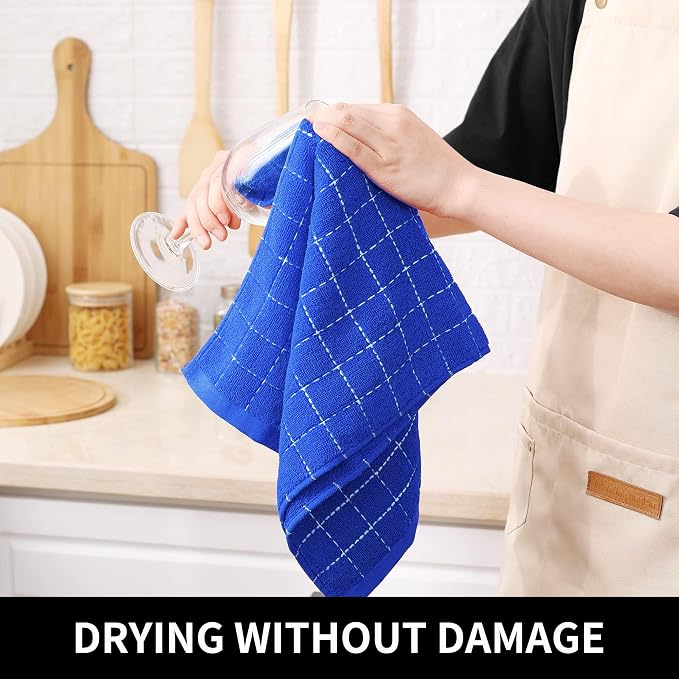 Homaxy 100% Cotton Terry Kitchen Towels, 8 Pack - Image 4