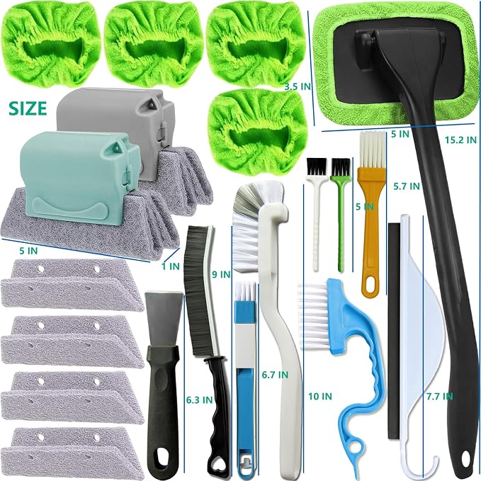 CRAFNEW Window Track Cleaner Kit, window sills, shower doors, bathroom mirrors - Image 6