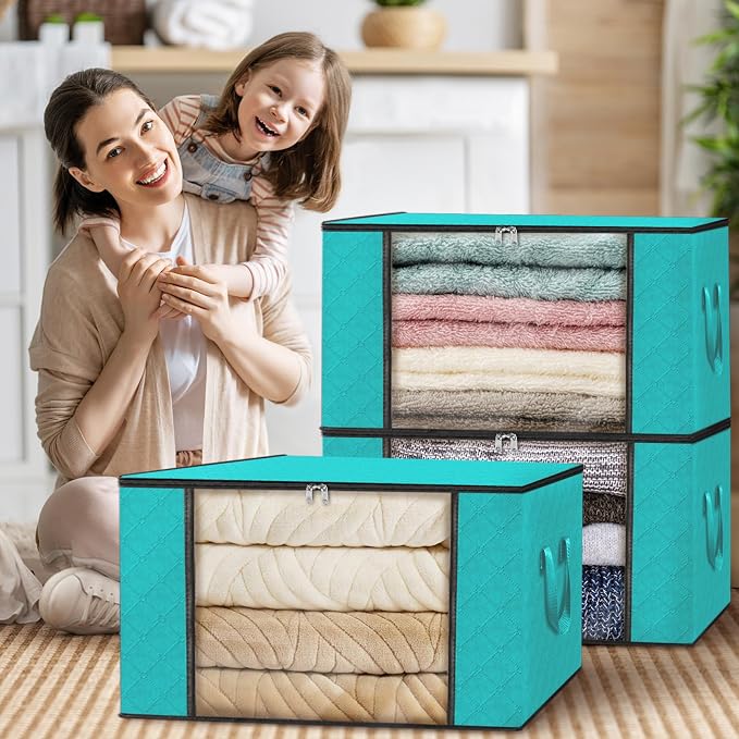 6 Pack Storage Bags for Clothes Blanket Storage Bins - Image 7