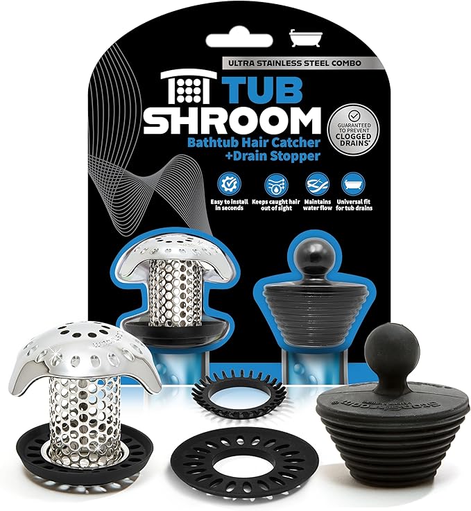 TubShroom Ultra Revolutionary Bath Tub Drain Protector Hair by TubShroom