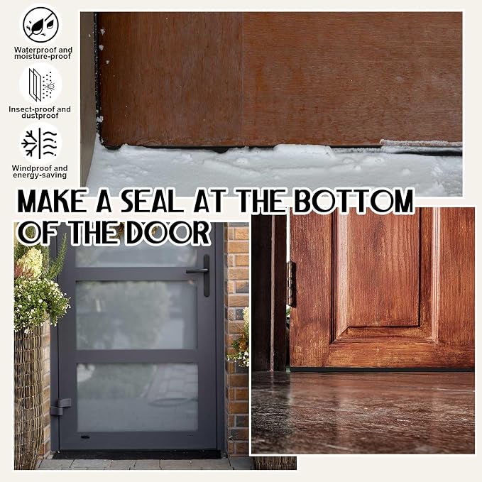 Pushglossy 2 Pcs 36" Kerf Door Sweep Double Bubble Slide on Black | 1-3/4" Wide - Image 6
