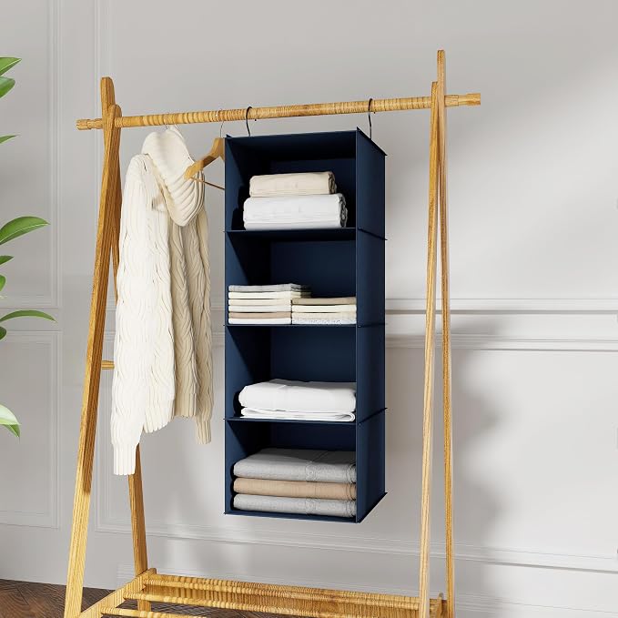 Hanging Closet Organizer 4-Shelf, Oxford Fabric Wardrobe Storage, shoes & - Image 2