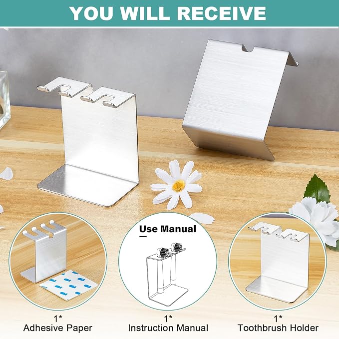 Electric Toothbrush Head Holder, Tooth Brushing Holder, Wall Mounted Toothbrush - Image 3