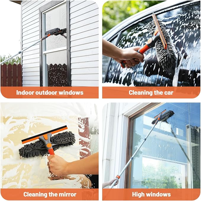 Eazer 65'' Squeegee Window Cleaner 2 in 1 Rotatable Window Cleaning Tool Kit - Image 6