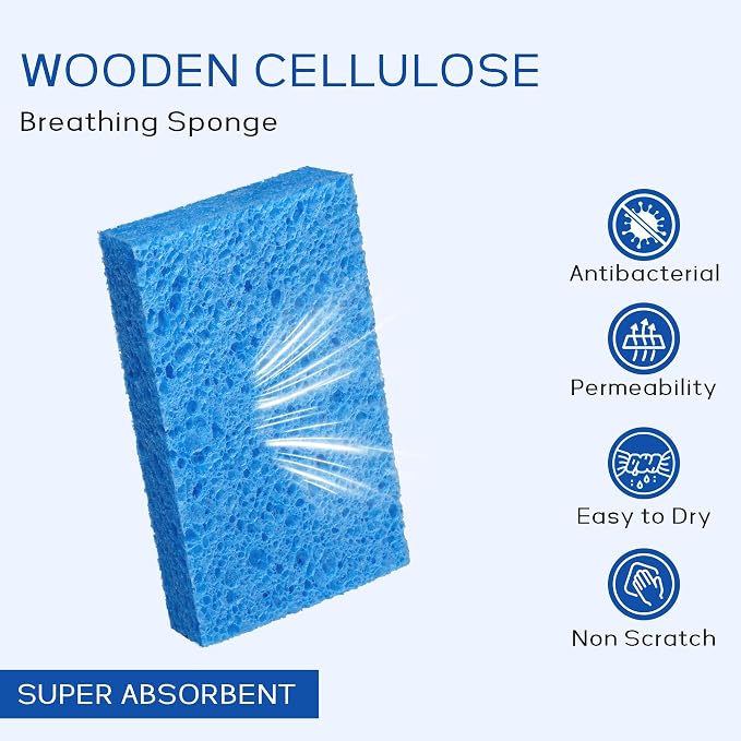 ARCLIBER 6 Pack Cellulose Scrub Sponges Non-Scratch Heavy Duty Kitchen | - Image 3