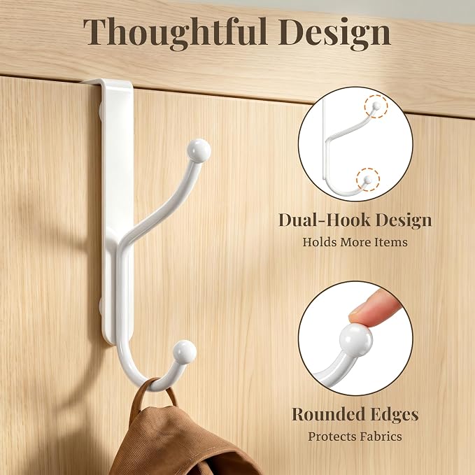 niffgaff Over Door Hook 2-Pack, Heavy Duty Door Hanger, Fits Interior Doors 1.4 - Image 7