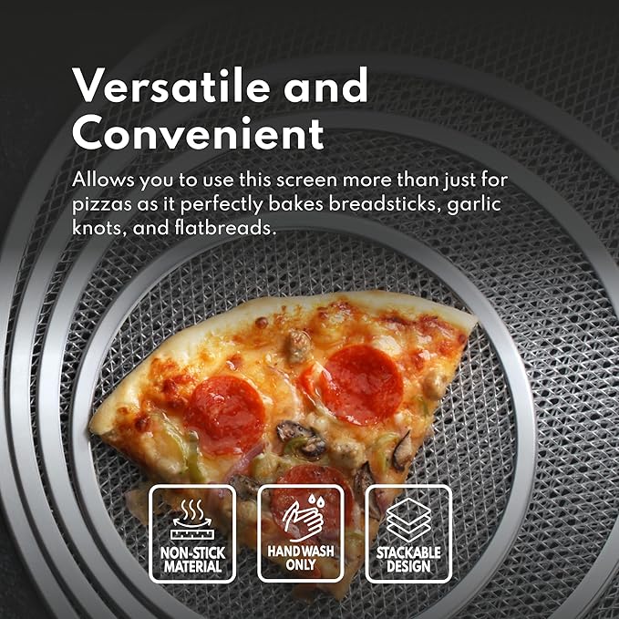 New Star Foodservice 50691 Restaurant-Grade Aluminum Pizza Baking Screen, Seamless, 16-Inch