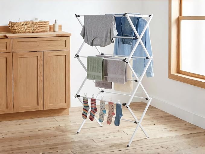 Expandable Steel Laundry Drying Rack, 7-Level Heavy Duty Clothes Drying Rack - Image 6