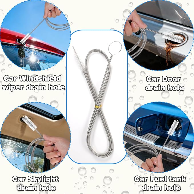 Ixiaoyoo 11 Pcs Cleaning Brushes Set, 8 Inch + 60 Inch Cleaner Brushes | White - Image 7