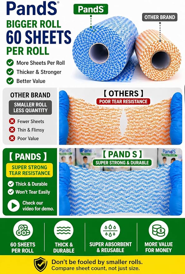 Washable Paper Towels Reusable 2 Pack, 120Ct Dish Cloths - Image 2