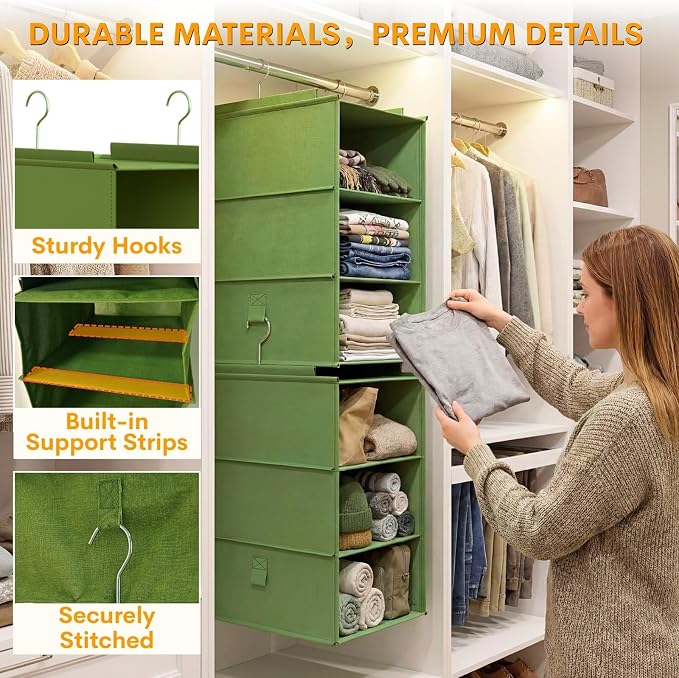 Extra Deep Hanging Closet Organizers and Storage, 2 Pack 3-Shelf | Separable - Image 5