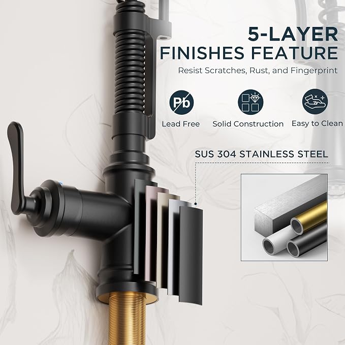 FORIOUS Black Kitchen Faucet - Image 7