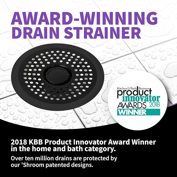 ShowerShroom Ultra Matte Black Hair Catcher, Stainless Steel Drain Protector - Image 3