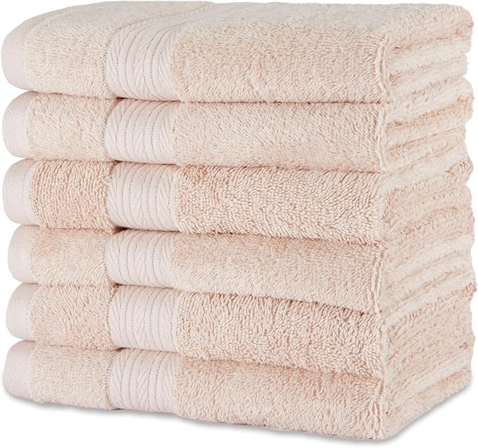 Amazon Basics Fade-Resistant 100% Cotton Hand Towel, Blush Pink by AmazonBasics