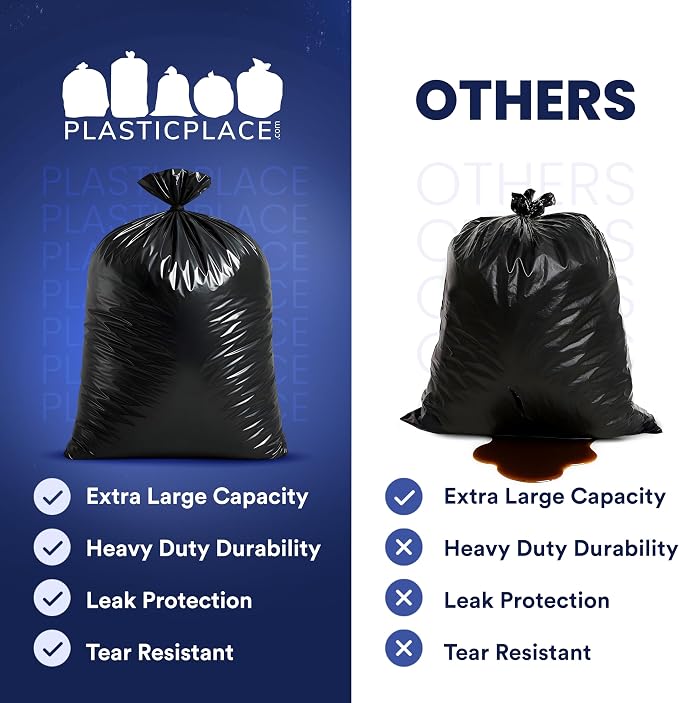 Plasticplace 64-65 Gallon Trash Can Liners - Image 6