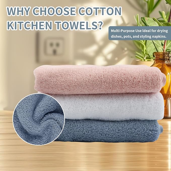 3 Pack Hand Towels, 100% Cotton Bathroom Towels 13x29 Inch | 100% cotton towels - Image 2