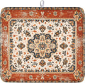 Giwawa Ethnic Boho Dish Drying Mat Rust Coral Floral Decorative Dishes Pad by Giwawa