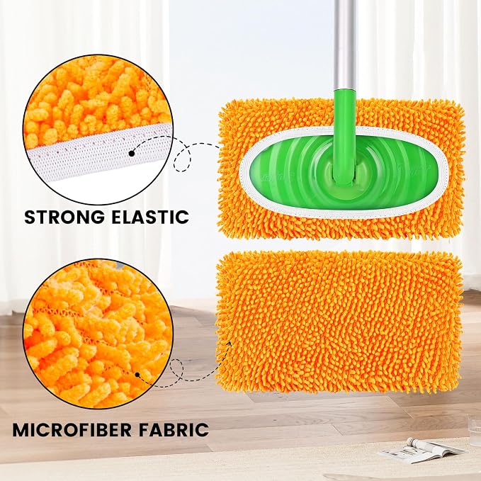 6Pcs Reusable Microfiber Mop Pads Compatible - Image 3