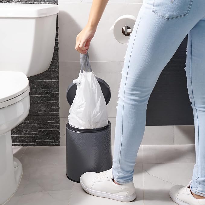 Plasticplace 6 Gallon Trash Bags White Drawstring Garbage Can Liners, 17” x 20” - Image 3
