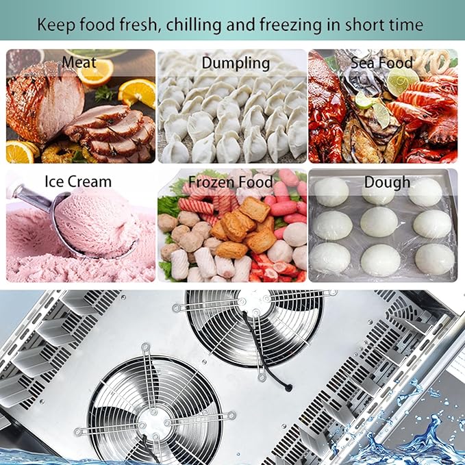 Kolice Commercial Heavy Duty 5 Trays Bakery Shock Freezing Blast Chiller & Freezer, Chest Freezer, Frozen Dough Blast Freezer for Restaurant, School Kitchen-Lowest Temperature -40°F(-40°C)