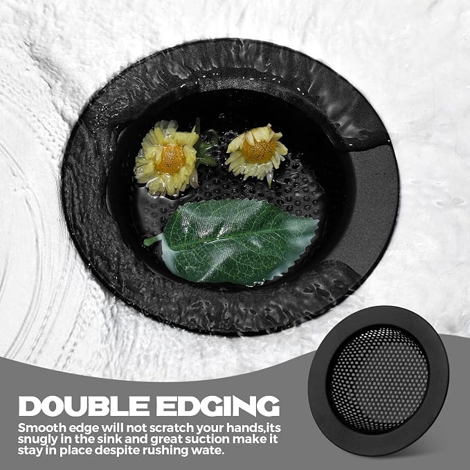 Retisee 2 Pcs Kitchen Sink Drain Strainer 4.4 Inch, Matte Black - Image 6