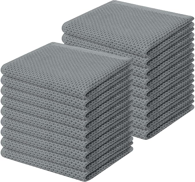 Homaxy 100% Cotton Waffle Weave Kitchen Dish Cloths 18-Pack, Ultra Soft by Homaxy
