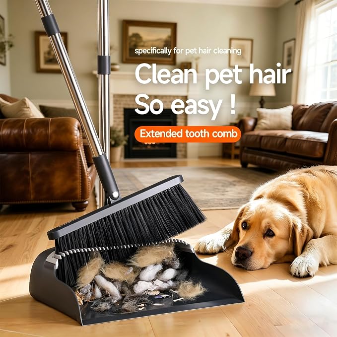 Broom and Dustpan Set, Easy Sweeping Suitable - Image 3