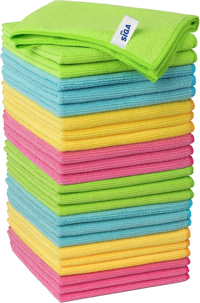 MR.SIGA Microfiber Cleaning Cloths, Streak Free Microfiber Towels, 24 Pack | by MRSIGA