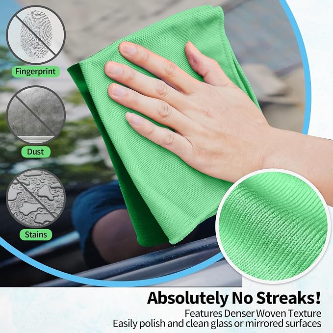 Microfiber Cleaning Cloth, 10 Pack Glasses Cleaning Cloth, Streak Free Lint - Image 3
