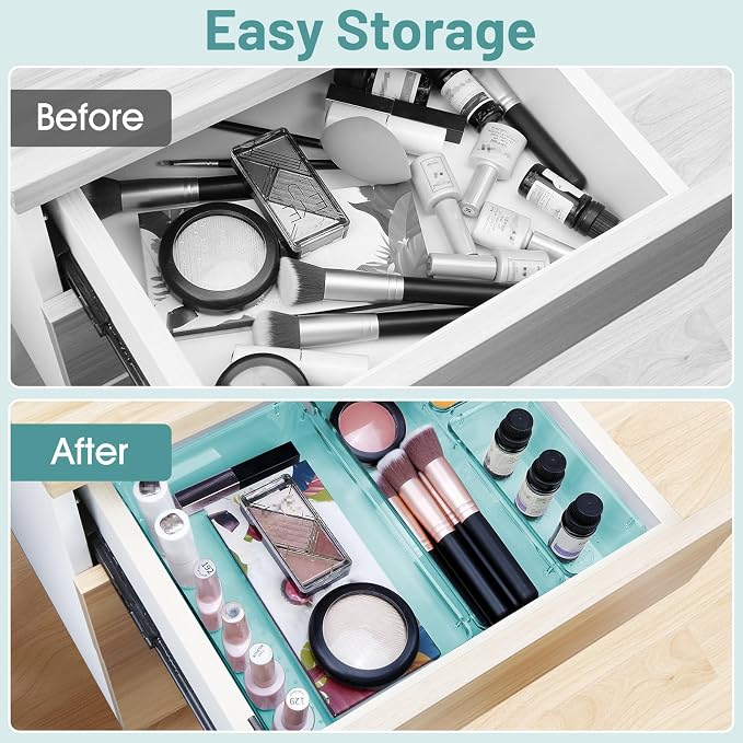 25 PCS Clear Plastic Drawer Organizer, Makeup Organizers and Storage Bins | 4 - Image 4