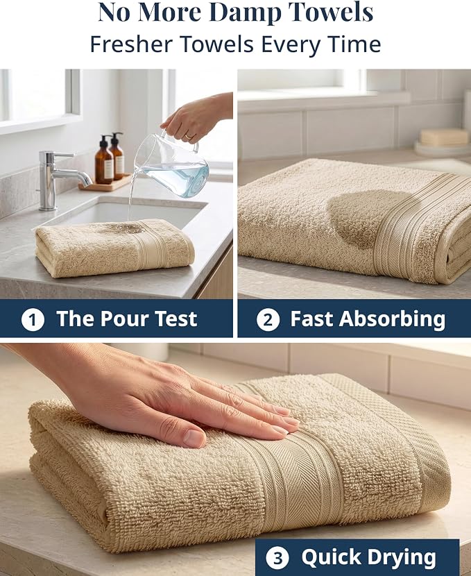 LANE LINEN Hand Towels Cotton 100% Cotton 6 Pack Soft Absorbent - Image 4