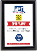 DisplaysMarket 8.5x11 Snap Frame for Wall Mount, Opti Frame, 1 inch Profile- Black, 200