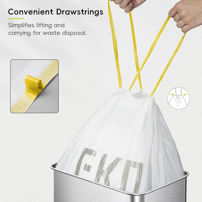EKO 12.9 Gallon / 45-49 Liter, Extra-Strong Unscented Garbage Bags, - Image 6