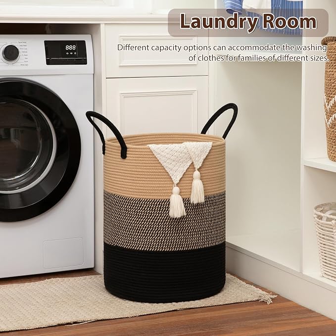 OIAHOMY 100L Nursery Hamper Laundry Basket Laundry Hamper Yellow/Black - Image 4