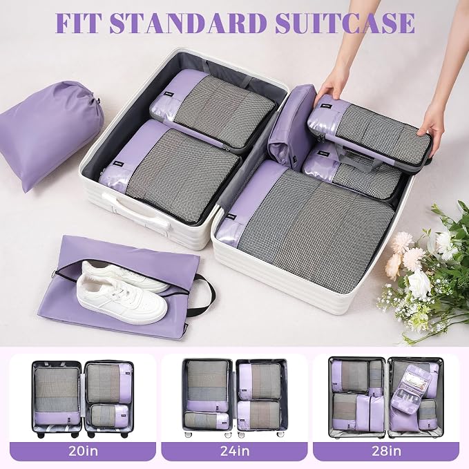 BAGAIL 4 Set/6 Set/8 Set Compression Packing Cubes Travel Accessories - Image 9
