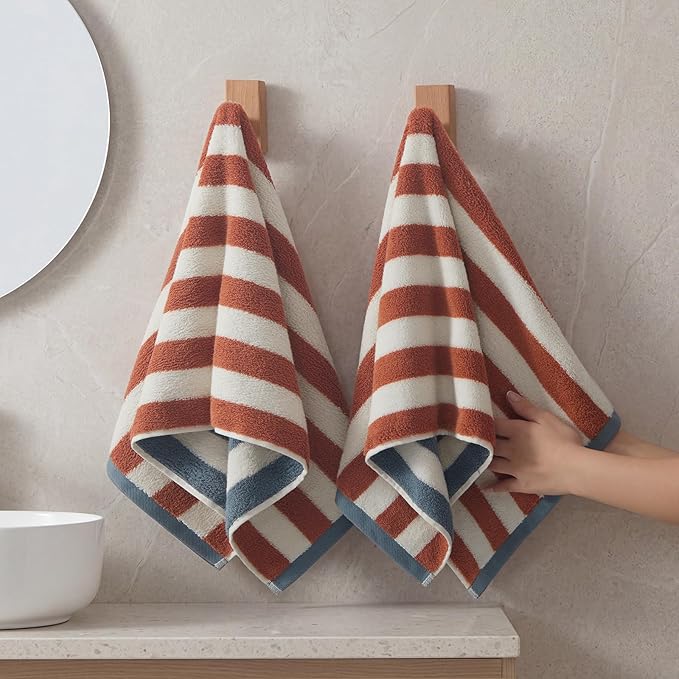 REDKISS Terracotta Striped Hand Towels - Image 2