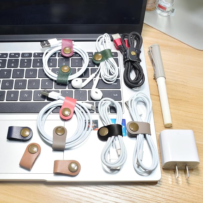 CAILLU Leather Cord Organizer, Cable Ties - Image 5