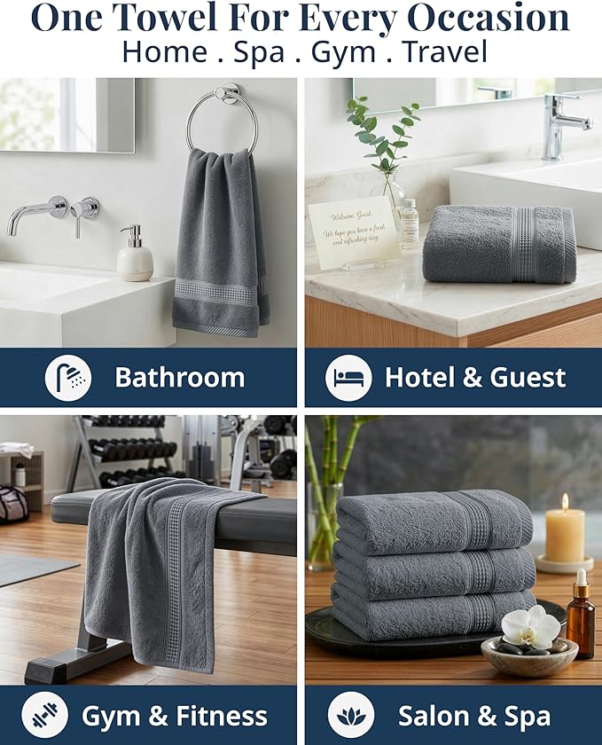 LANE LINEN Bath Hand Towels 100% Cotton 4 Pack 16x28 - Image 5