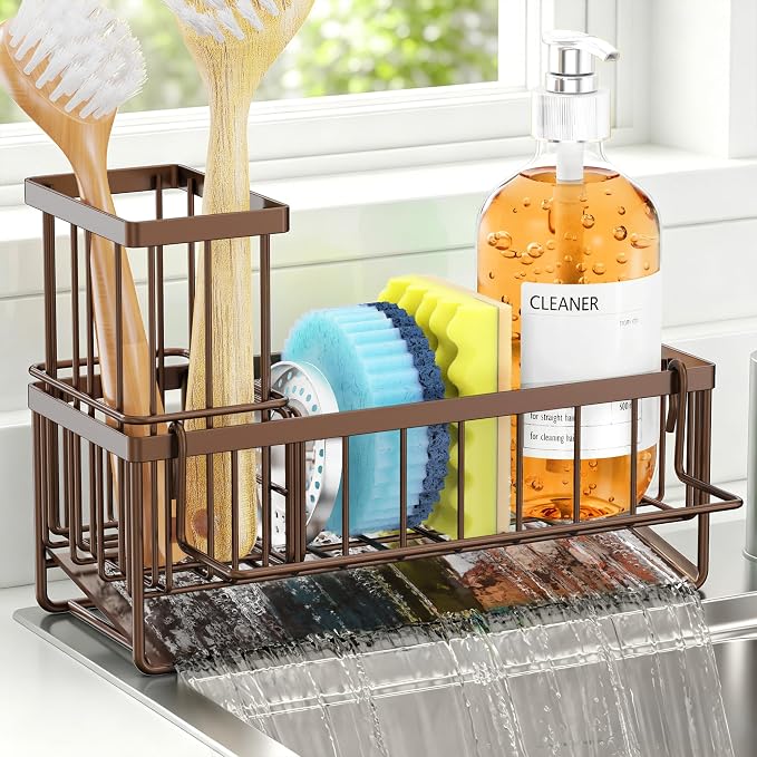 Sponge Holder for Kitchen Sink, Kitchen Sink Caddy, Kitchen Sink Sponge Holder by OERPHO