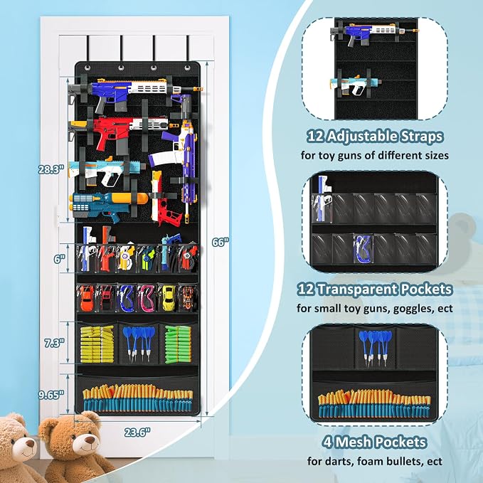 Over The Door Organizer for Toy Gun, Hanging Toys Storage Organizer - Image 6