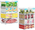 iSPECLE 8 Pack Freezer Organizer Bins, Adjustable Wire Baskets for 10 to 20 Cu.Ft Chest Freezer, Stackable Storage with Handles, Deep Freeze Organizer for Meat & Vegetables, White