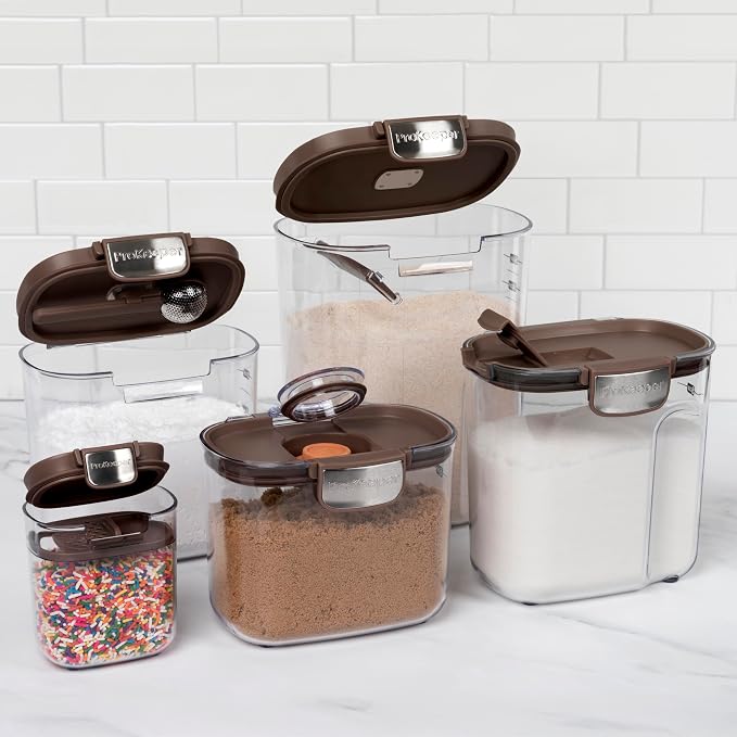 ProKeeper+ Airtight Food Storage Container Set – Clear Plastic Flour and Sugar - Image 2
