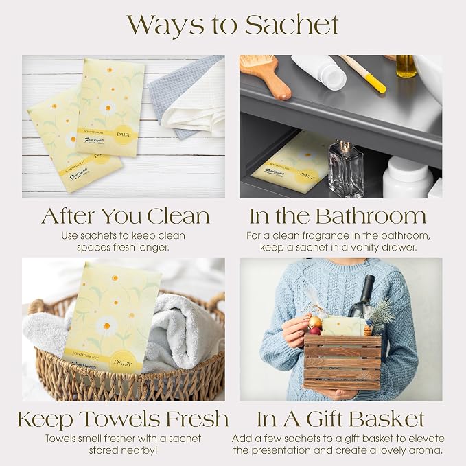Daisy Scented Sachets Pack of 6, Spring and Summer - Image 5