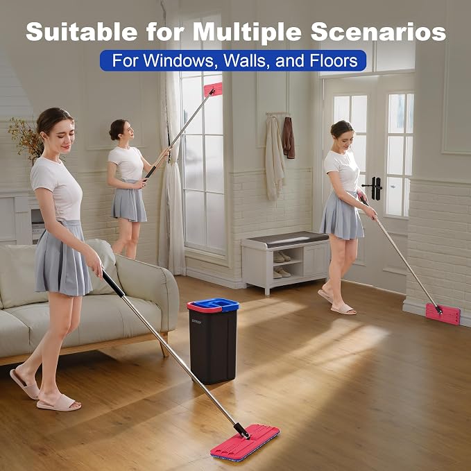 JOYMOOP Flat Mop System, Microfiber Mop and Bucket Set, Household & Commercial - Image 7