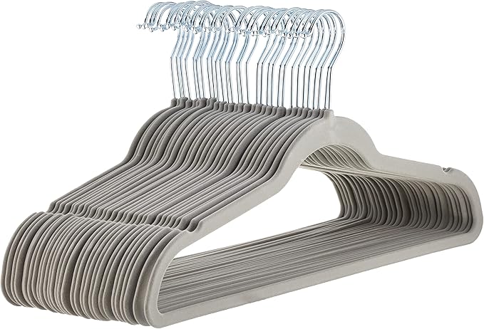 Amazon Basics Slim Velvet Non-Slip Space Saving Suit Clothes Hangers, Sturdy by AmazonBasics