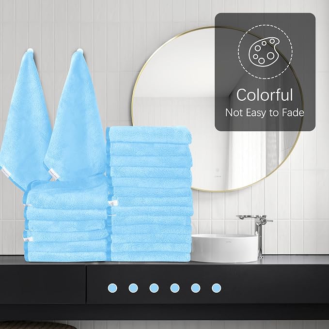 Cosy Family 24 Pack Soft Washcloths Set - Image 4