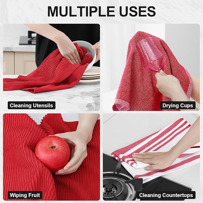 Homaxy Cotton 380 GSM Premium Kitchen Towels, 3 Pack - Image 4