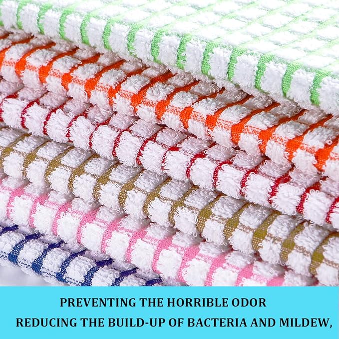 Kitchen Towels and Dishcloths Set, 16 x 25 12 12, Set of Bulk Cotton Dish - Image 6