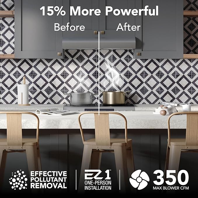 Broan-NuTone 30-Inch Stainless Steel Under Cabinet Range Hood- Modern Design with Quiet Power at 350 CFM, 1.5 Sones for Powerful Kitchen Ventilation