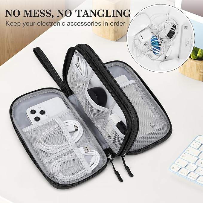 FYY Electronic Organizer, Travel Tech Pouch Bag, Waterproof, Double Layers - Image 5